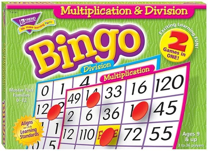 Trend Enterprises: Multiplication & Division Bingo Game, Exciting Way for All to Learn, 2 Games i... | Amazon (US)