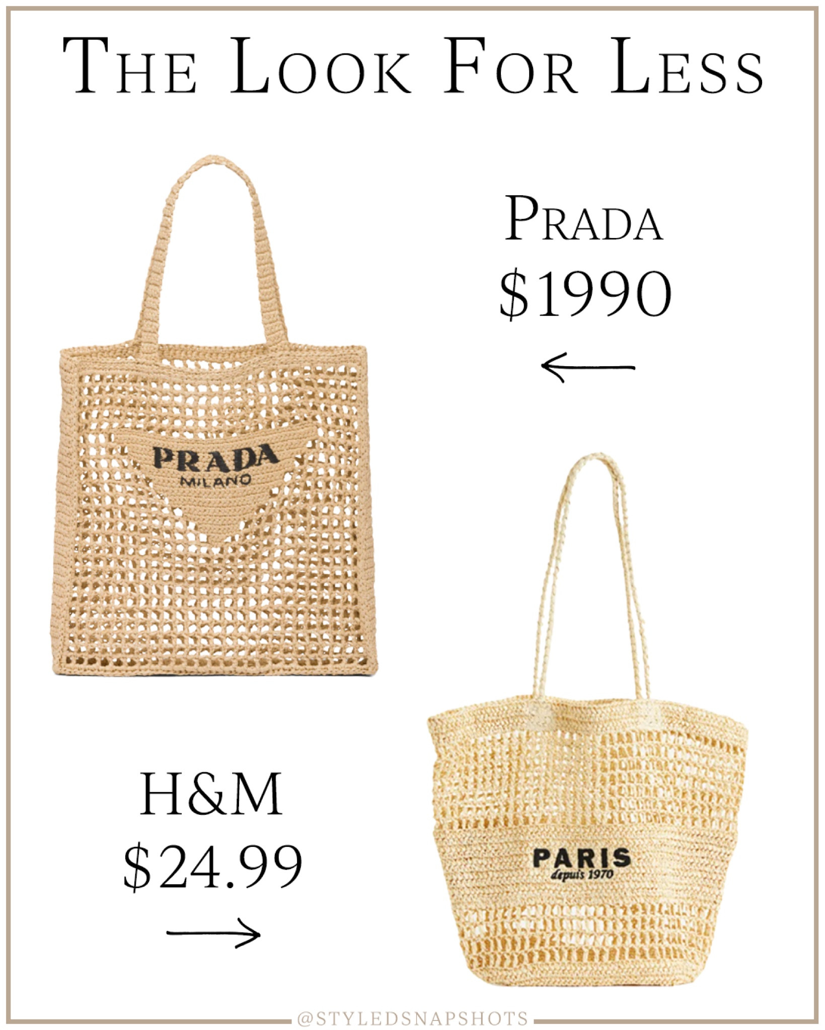 The look for less: Prada raffia tote bag

#LTKunder50 #LTKstyletip