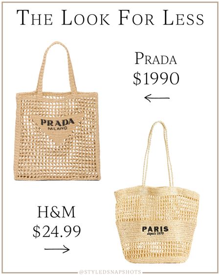 The look for less: Prada raffia tote bag

#LTKunder50 #LTKstyletip