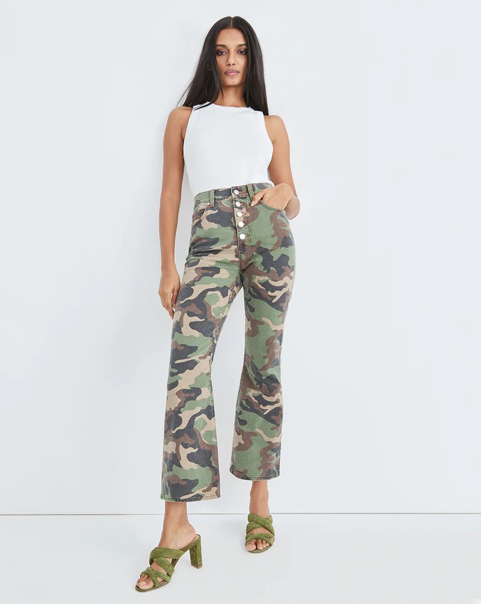 Carly Kick-Flare Jean | Camo | Veronica Beard