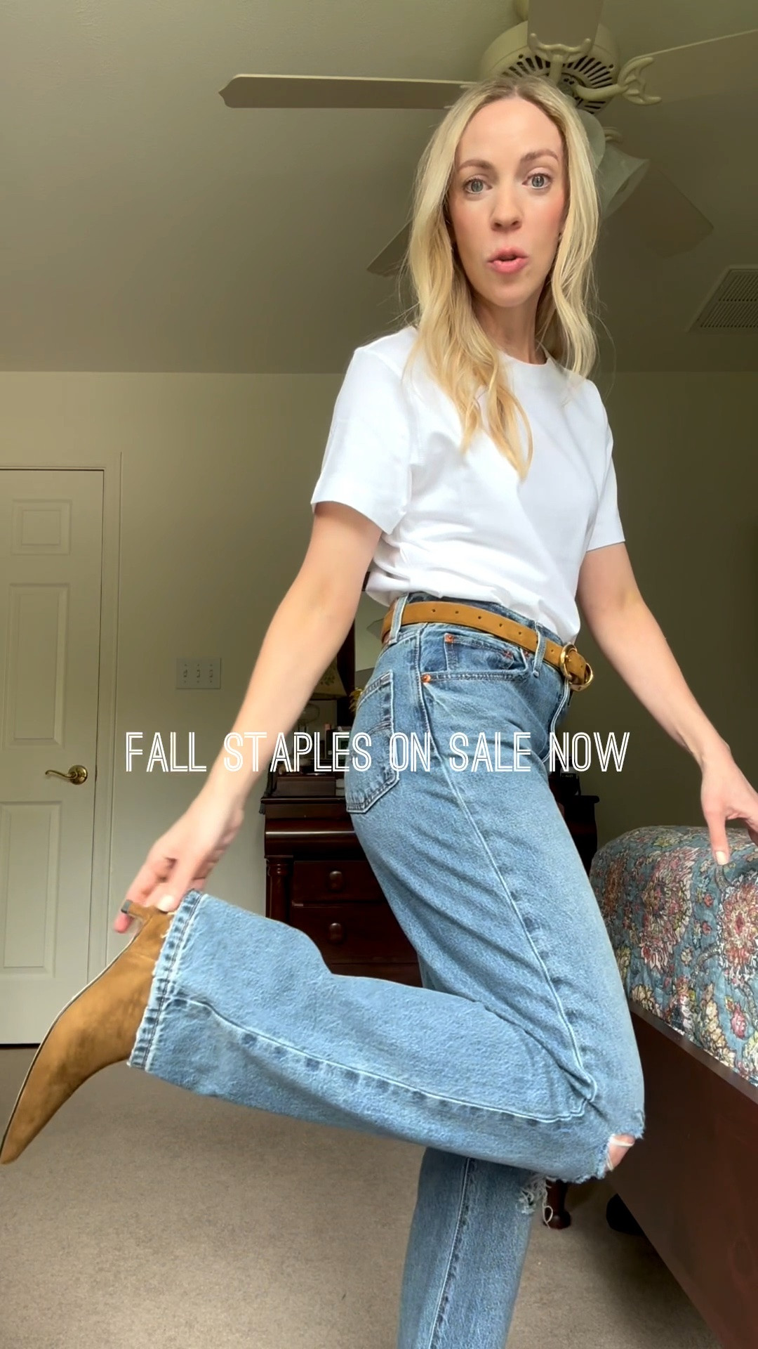 Fall staples to invest in now and wear all season - my belt and boots are both on major sale and the @levi jeans are under $60 right now

#LTKSaleAlert #LTKOver40 #LTKSeasonal