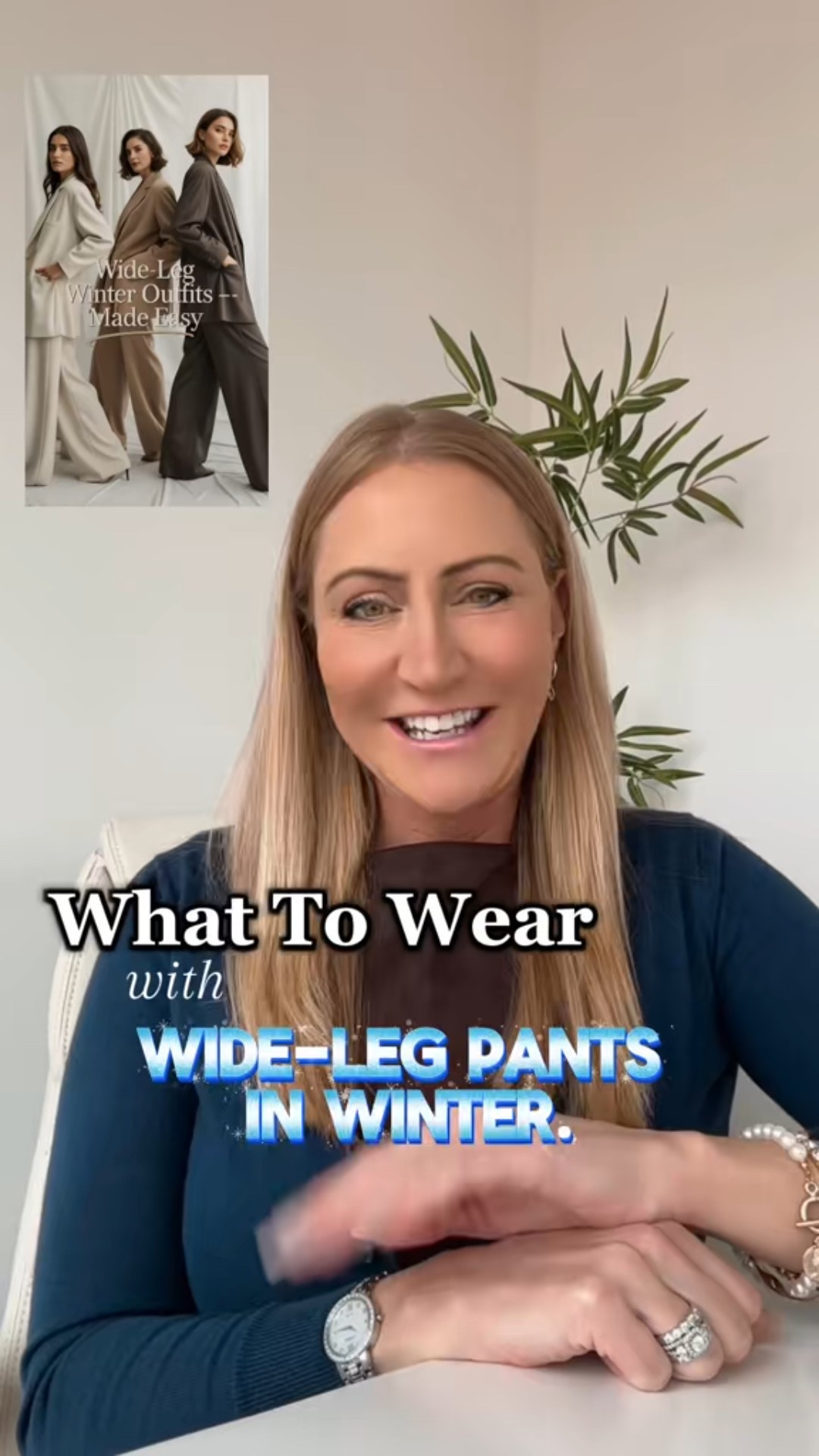 Wide-leg pants in winter can overwhelm fast — but the right proportions fix everything.
Try a fitted knit, cropped jacket, or a clean half-tuck, then anchor the look with a structured coat or streamlined boot.
These combos keep wide-legs flattering for women 35+.
#widelegpants #winteroutfitswomen #womenover35style #winterstyletips #proportiontips #chicwinterstyle #neutraloutfits #wintercapsulewardrobe #LTKfashion

#LTKOver40 #LTKSeasonal #LTKgrwm
