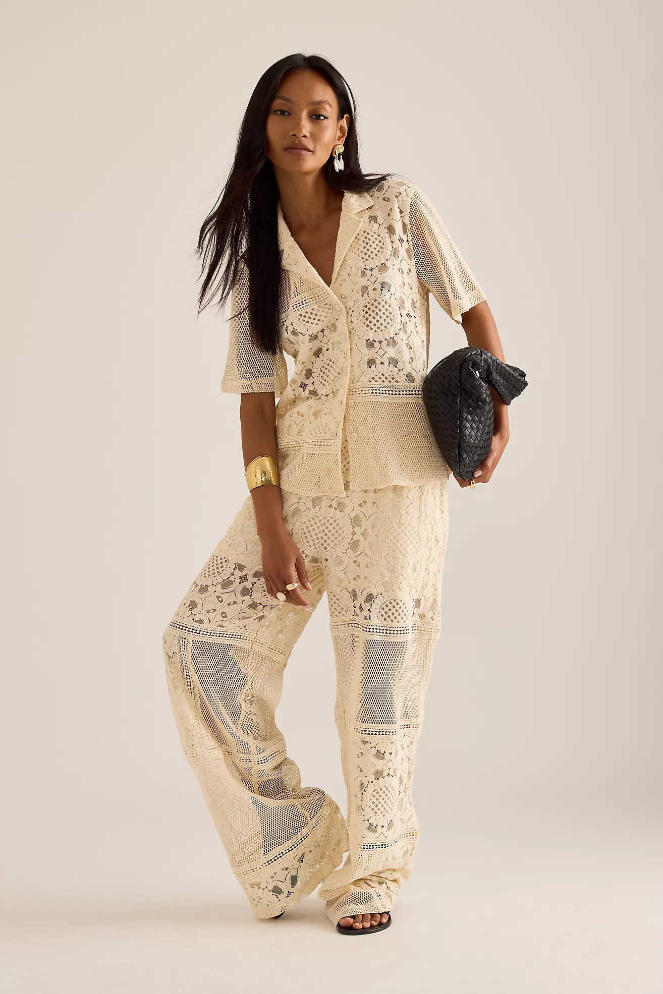 Object Vulia High Waisted Embroidered Trousers | Anthropologie (UK)
