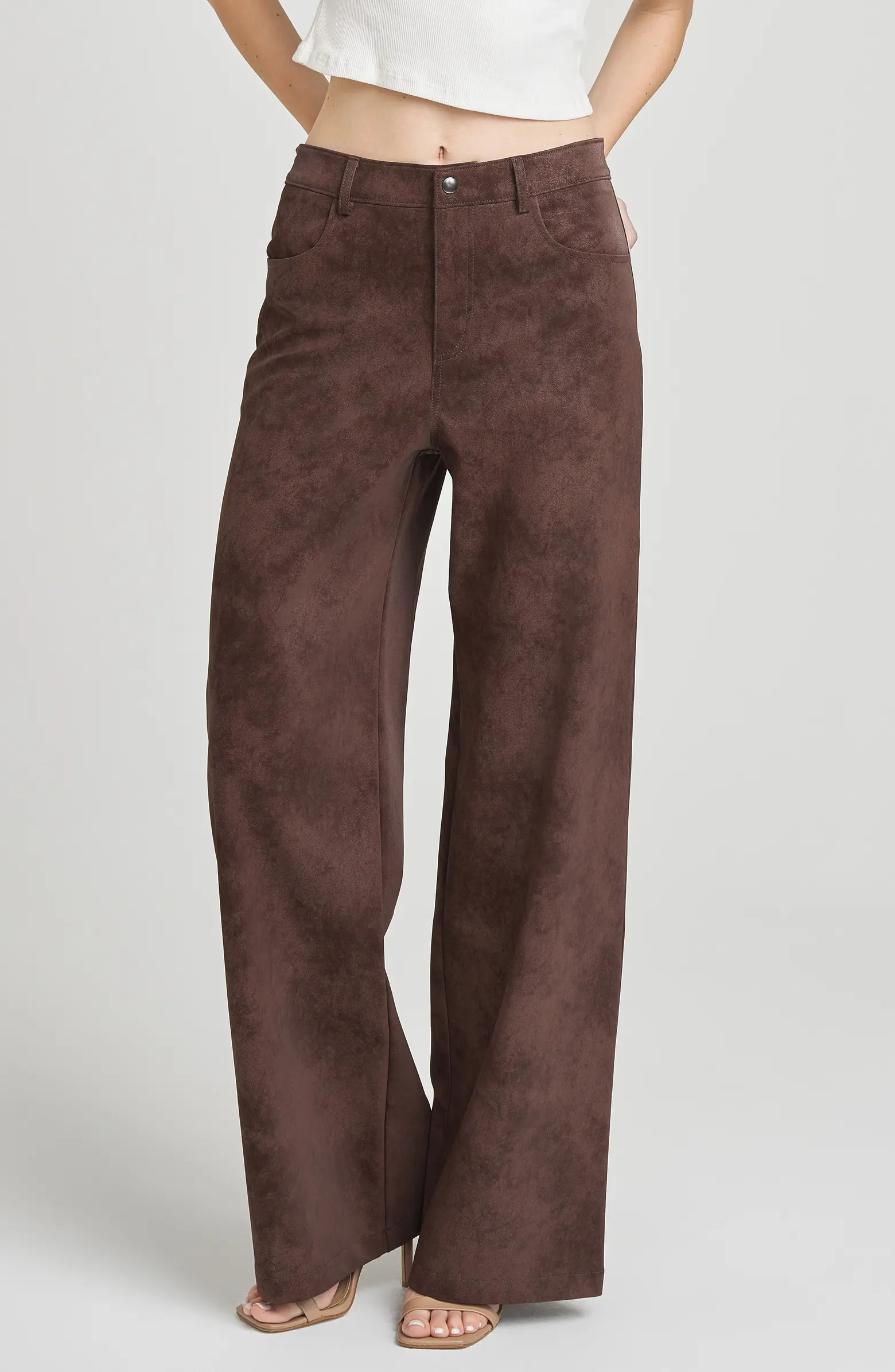 WAYF Freya Faux Suede Pants | Nordstrom | Nordstrom