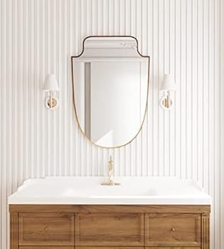 Shield Shape Antique Finish Italian Style Wall Mounted Mirror | Amazon (US)