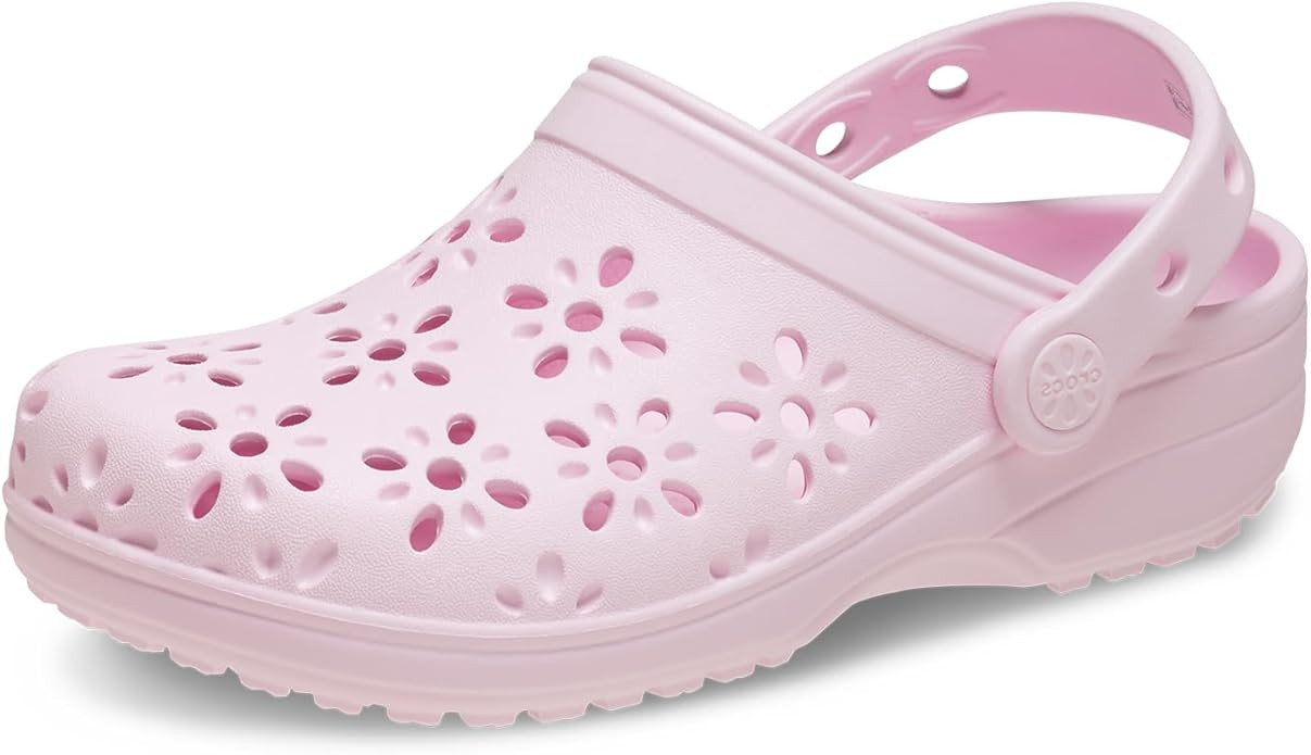 Crocs Unisex-Child Classic Clogs with Floral Cut Out Design, Kids and Toddler Shoes | Amazon (US)