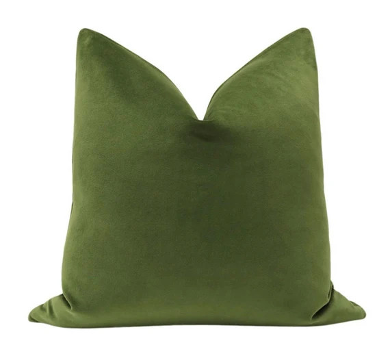 Classic Velvet // Olive Pillow COVER ONLY | Etsy (US)