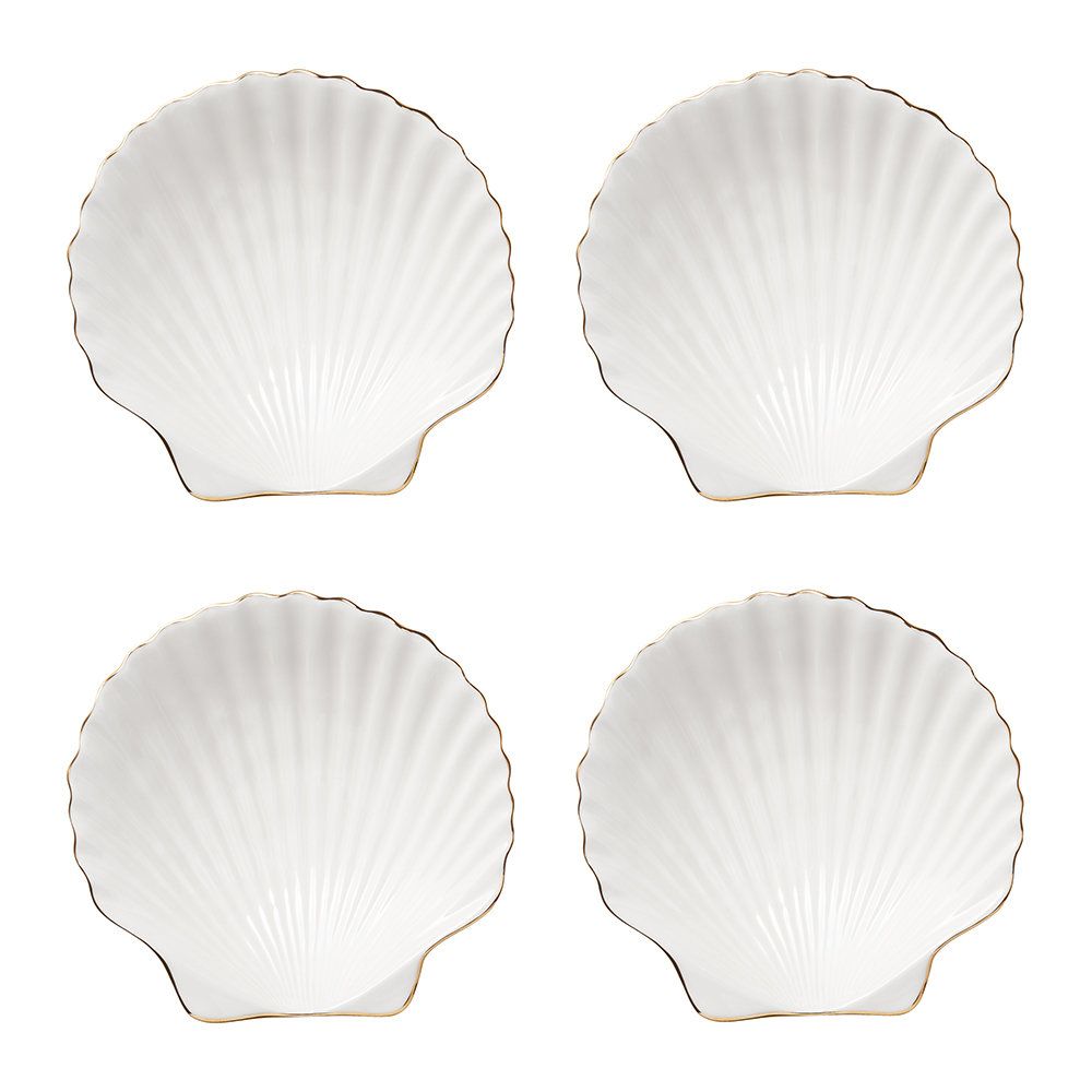 Shell Appetizer Plates - White - Set of 4 | Amara (UK)