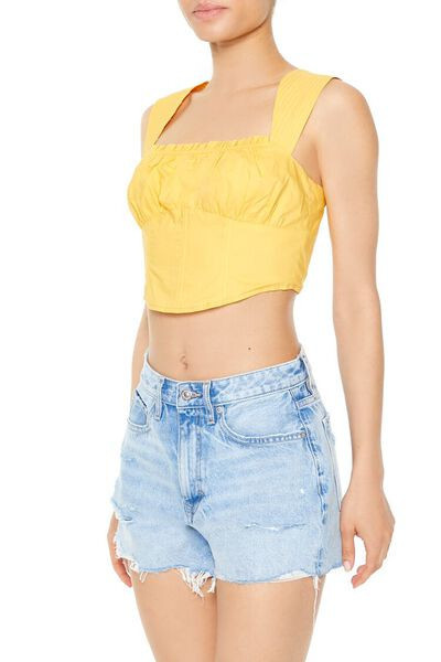 Poplin Curved-Hem Crop Top | Forever 21