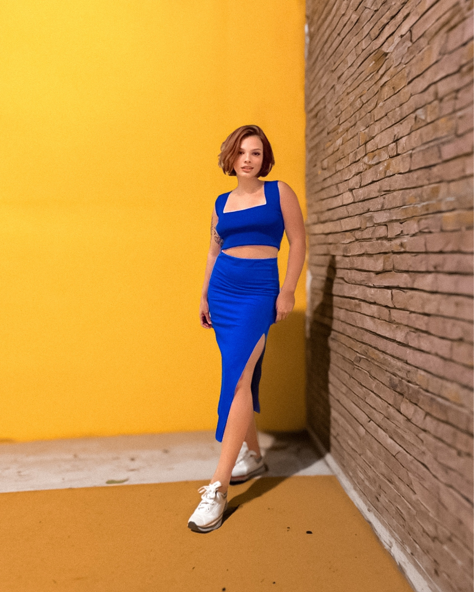 conjunto em malha canelada azul. 🔗o link do conjunto é exatamente igual ao meu, enquanto o tênis é uma peça semelhante

#LTKbrasil