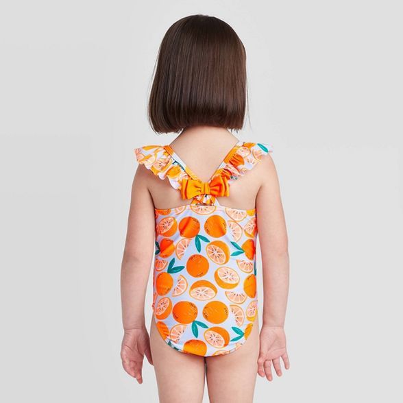 Toddler Girls' Dotted One Piece Swimsuit - Cat & Jack™ Feather Aqua | Target