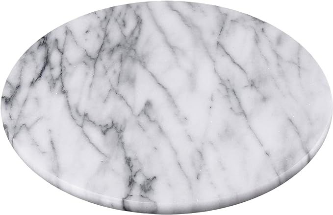 Creative Home Natural Marble Round Trivet Cheese Dessert Serving Board, 8" Diam, Off-White (patte... | Amazon (US)
