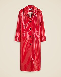 Christopher John Rogers X J.Crew topcoat in red vinyl | J. Crew US