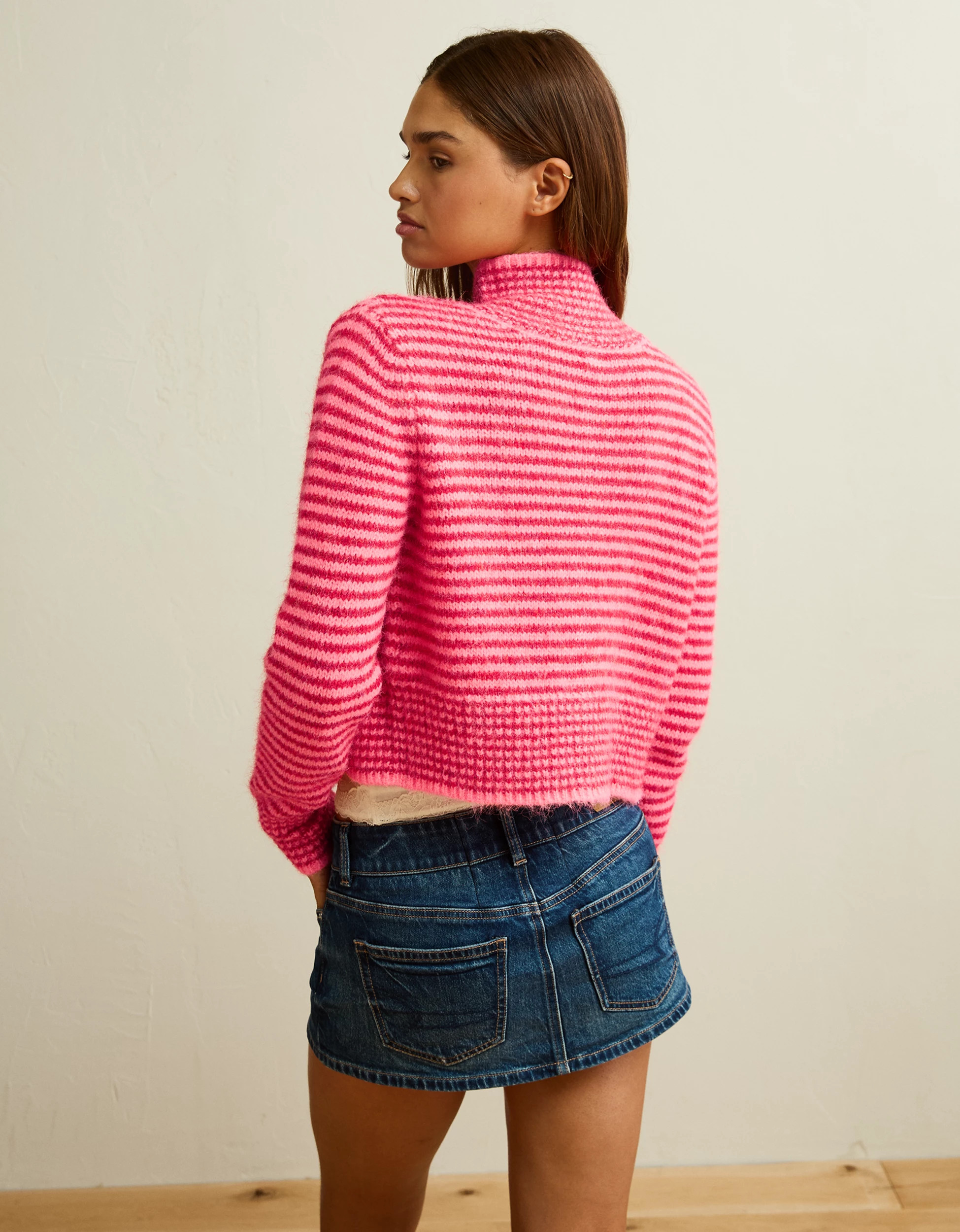 AE Mock Neck Cardigan Sweater | American Eagle Outfitters (US & CA)