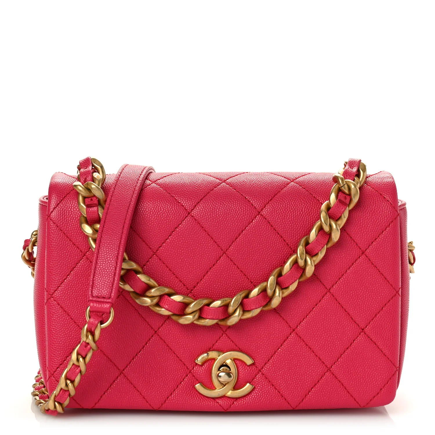 CHANEL Caviar Quilted Small Fashion Therapy Flap Bag Dark Pink | FASHIONPHILE | FASHIONPHILE (US)