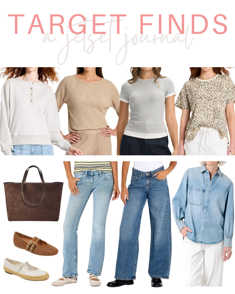 Check out the Target Finds that are must-haves! We love Universal Thread’s long-sleeve Henley shirt, denim shirt, and scoop-neck shirt. Wild Fable’s baggy jeans and light-wash bootcut jeans are also popular. A New Day’s triple compartment tote bag and short-sleeve layered ribbed tee are faves this week, too! 

 #LTKSeasonal #LTKSaleAlert #LTKTravel