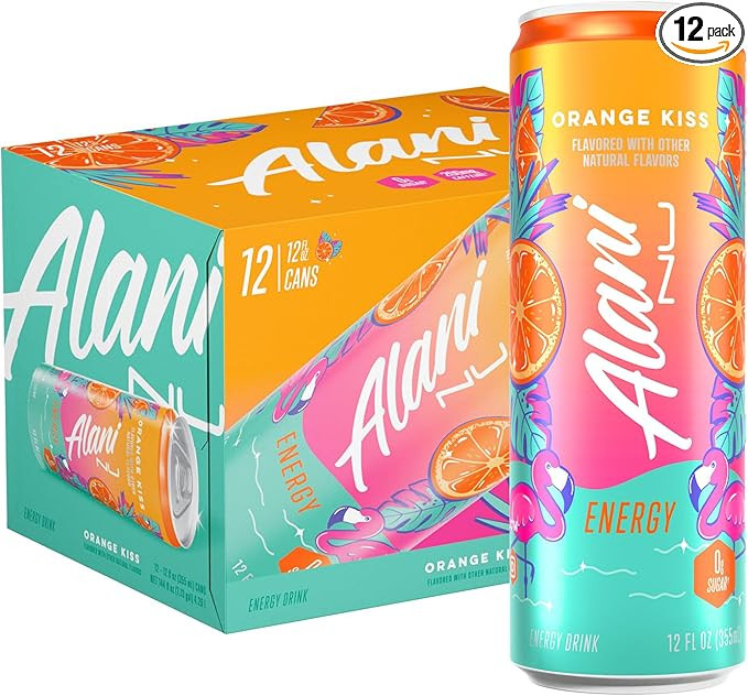 Alani Nu ORANGE KISS, Sugar Free, Low Calorie Energy Drinks, 200mg Caffeine, Biotin, B Vitamins, ... | Amazon (US)
