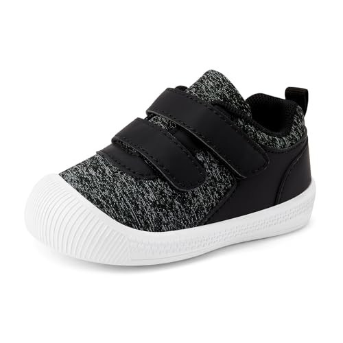 BMCiTYBM Baby Boy Girl Shoes First Walking Shoes Infant Tennis Sneakers for Learning to Walk 6 9 12 18 24 Months Black Size 5 Toddler | Amazon (US)