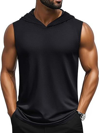 Cotrasen Men's UPF 50+ Hooded Tank Top Sleeveless Hoodies Lightweight Casual Gym Workout Shirts C... | Amazon (US)