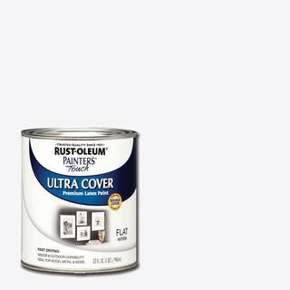 32 oz. Ultra Cover Flat White General Purpose Paint | The Home Depot