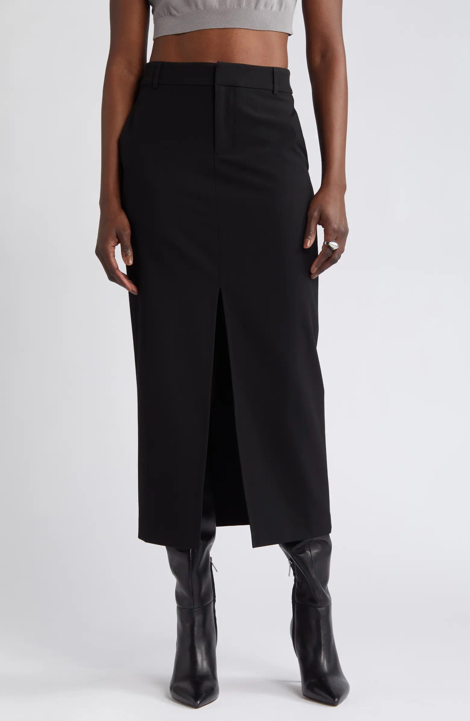 Open Edit Suited Midi Column Skirt | Nordstrom | Nordstrom
