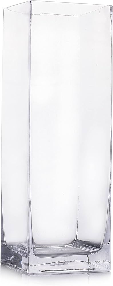 Clear Square Glass Vase, 8x3x3 Inch Glass Vase for Flowers, Decorative Candle Holders Glass Vase,... | Amazon (US)