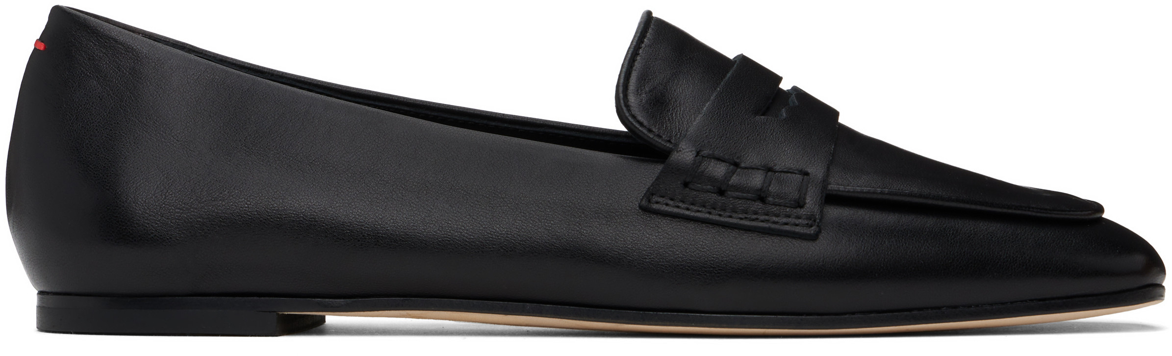 Aeyde Black Alfie Leather Loafers | SSENSE