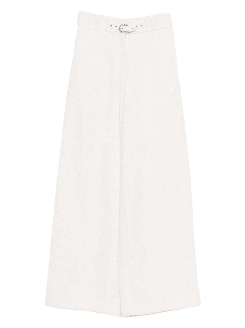 Maje Belt Flared Trousers | White | FARFETCH UK | Farfetch Global