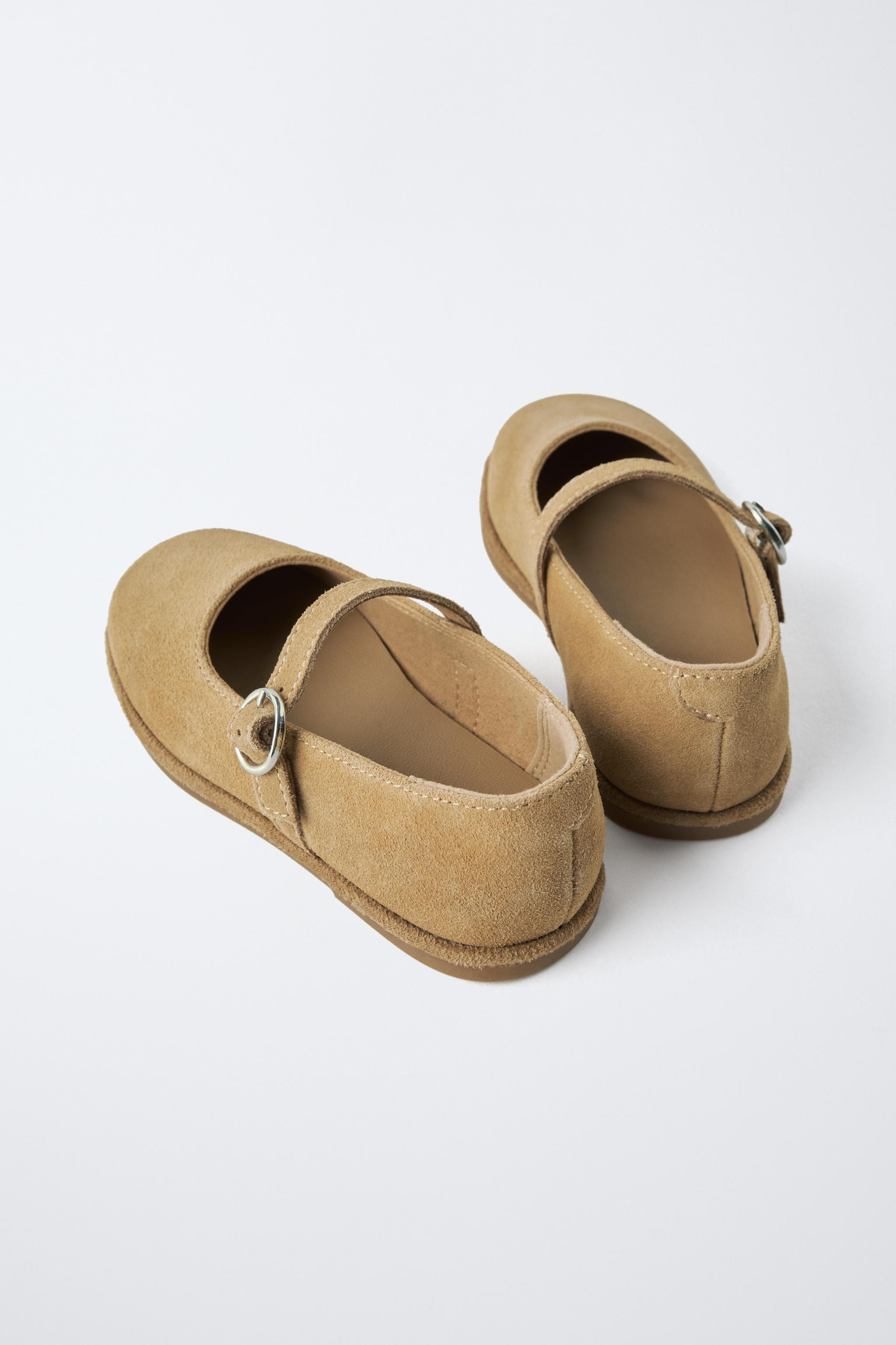 LEATHER BALLET FLATS | Zara UK