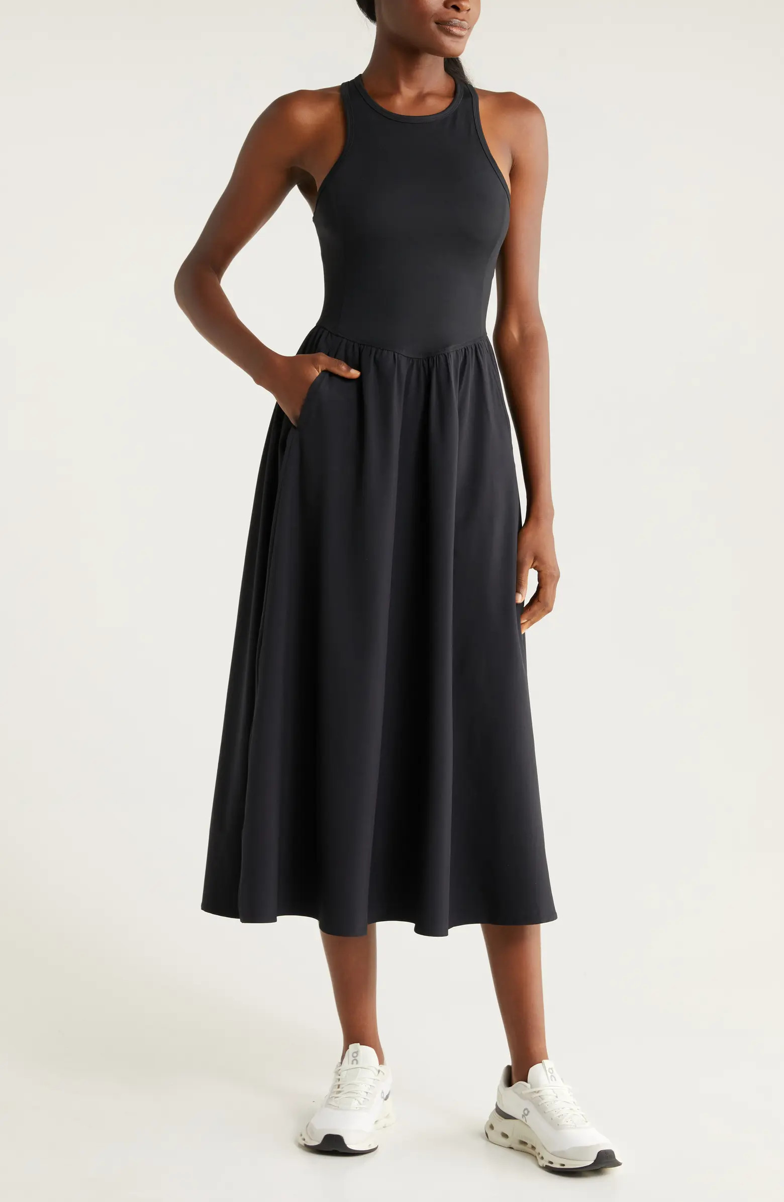 Zella Effortless Hybrid Racerback Midi Dress | Nordstrom | Nordstrom