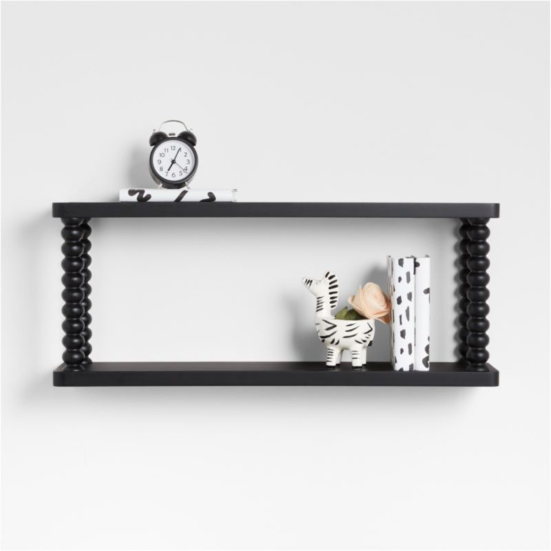 Jenny Lind Kids Black Wood Spindle Wall Shelf + Reviews | Crate & Kids | Crate & Barrel