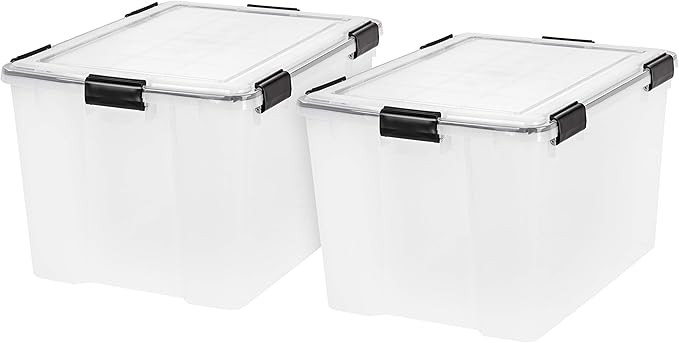 IRIS USA 74 Quart WEATHERPRO Plastic Storage Box with Durable Lid and Seal and Secure Latching Bu... | Amazon (US)