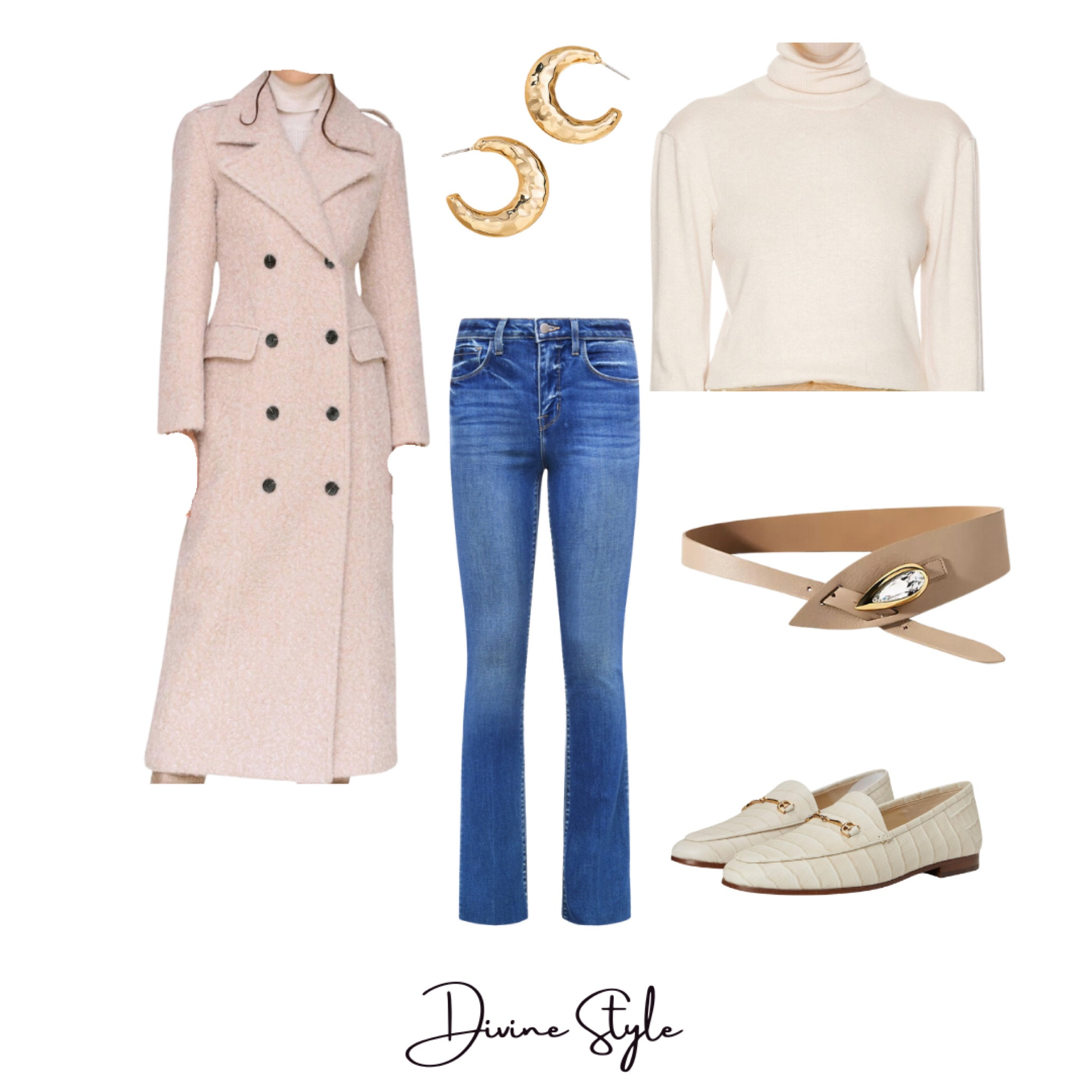 Winter denim outfit~ love the rich oatmeal almost pink color and coziness of a long overcoat with jeans. Styled with this Colton and wool blend cozy sweater, textured neutral loafers or flats. This belt is a wow factor if you take off the coat.

#LTKShoeCrush #LTKStyleTip #LTKFindsUnder100