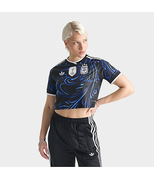 adidas Women's Argentina 2026 Away Replica Cropped Jersey in Black/Lucid Blue/Blue Burst Size: Medium | JD Sports (US)