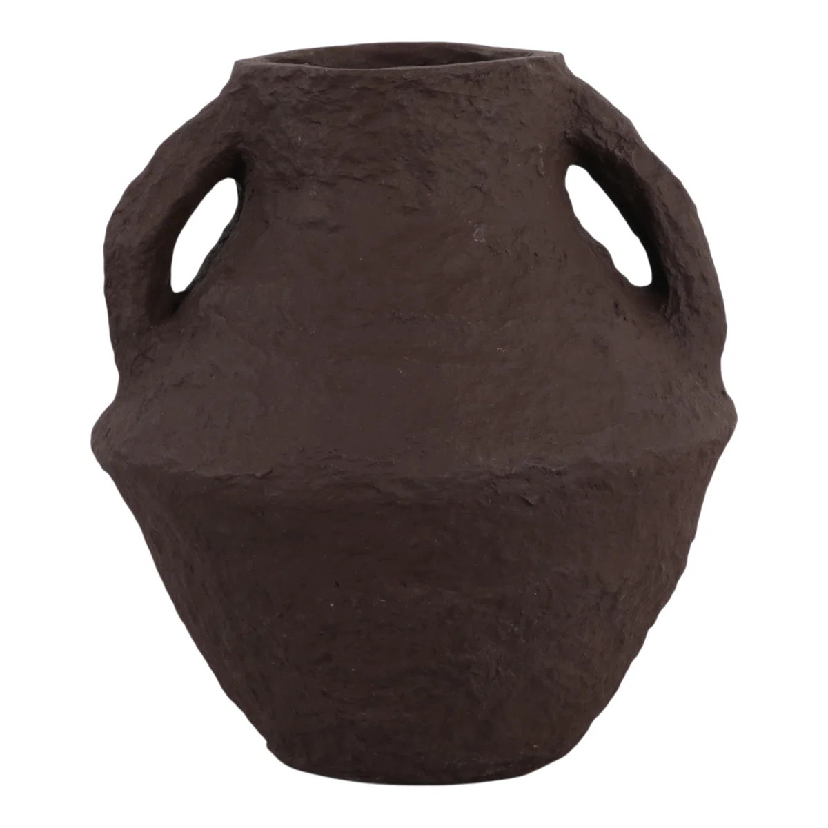 Rustic Paper Mache Textured Vase With Handles For Home Decor - Modern Tall Flower Vase For Entryw... | Wayfair North America