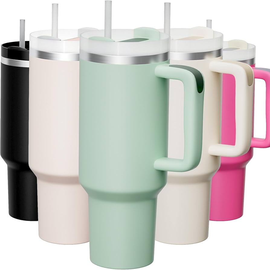 KISSKIND 40 oz Tumbler with Handle Adventure Quencher Travel Tumbler,Fashion Classic Cups with Li... | Amazon (US)