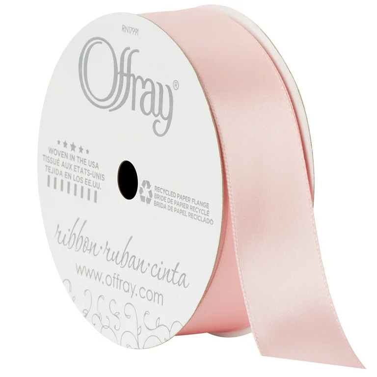 Offray Ribbon, Carnation Pink 7/8 inch Single Face Satin Polyester Ribbon, 18 feet - Walmart.com | Walmart (US)