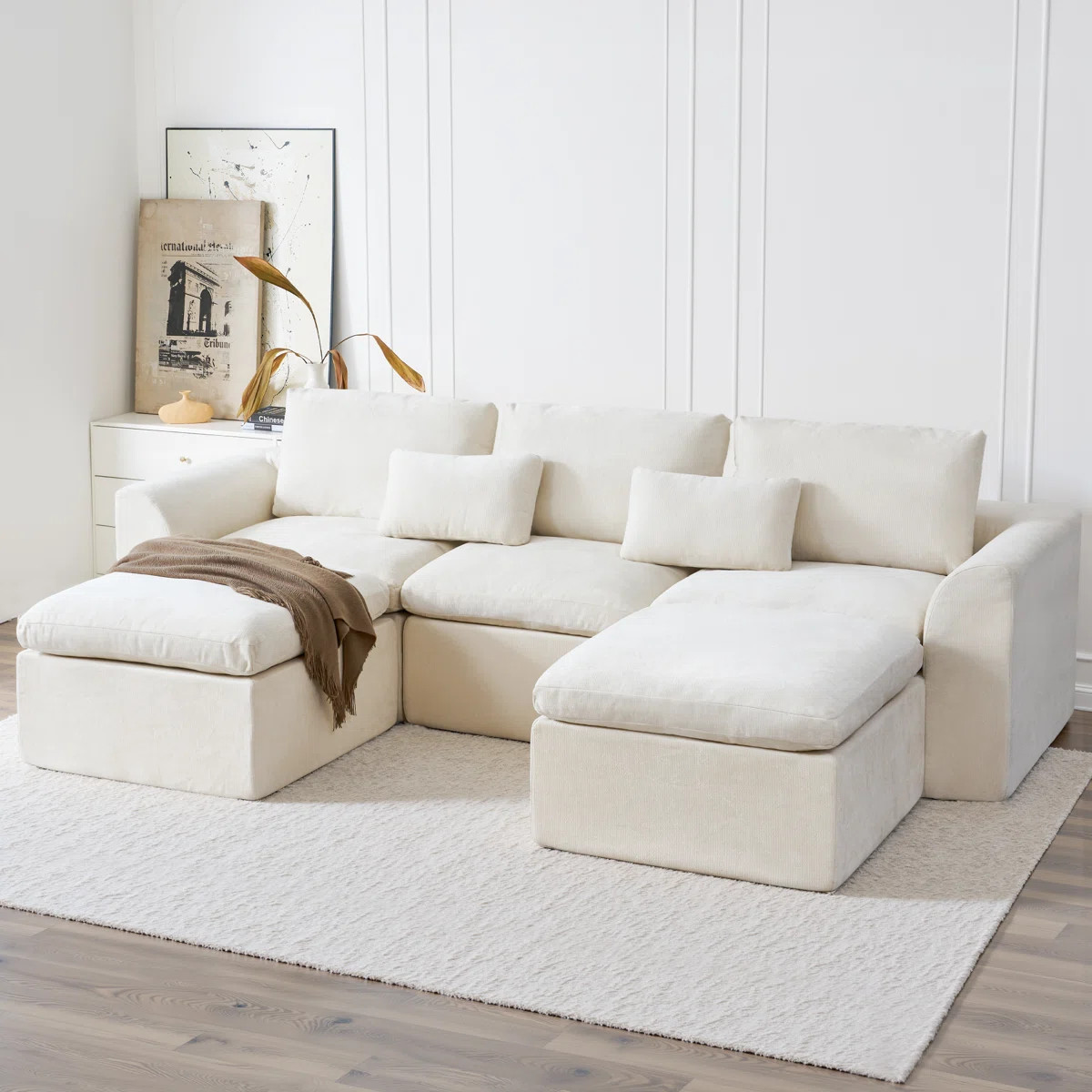 120" Comfy Cloud Couch U Shaped Sectional Sofa, Modular Sectional Sofa, 5-Seater Comfy Cloud Couc... | Wayfair North America