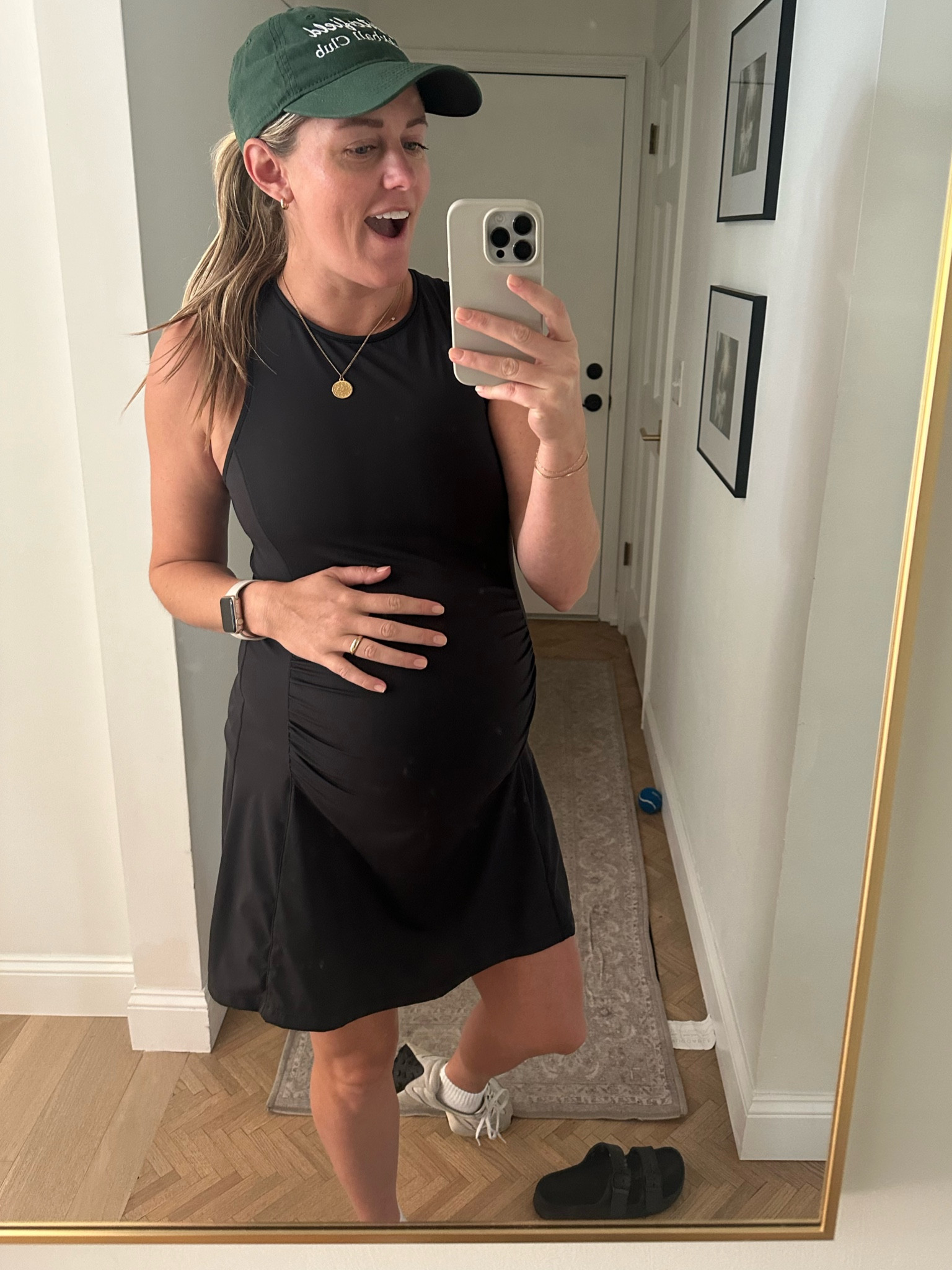 Living in this #AddisonBay #maternity dress #atheleisure 
Hat is custom from #etsy

#LTKBump #LTKShoeCrush #LTKSeasonal