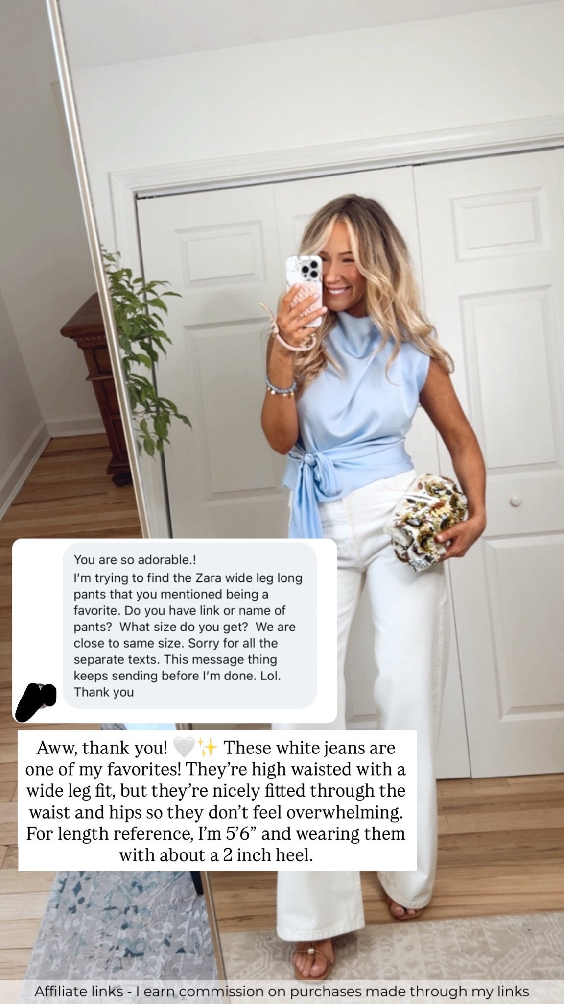 Affiliate links - I earn commission on purchases made through my links | Zara white jeans