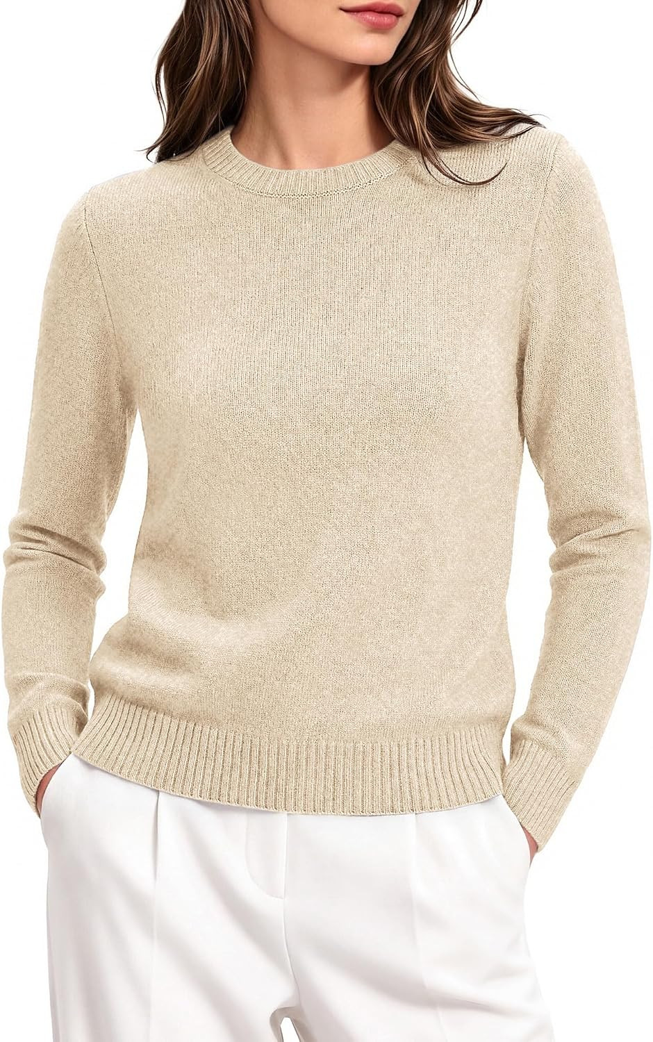 GRACE KARIN Cashmere Sweaters for Women Crewneck Merino Wool Fall Sweater | Amazon (US)