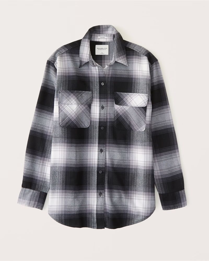 Women's Oversized Flannel Shirt Jacket | Women's Tops | Abercrombie.com | Abercrombie & Fitch (US)