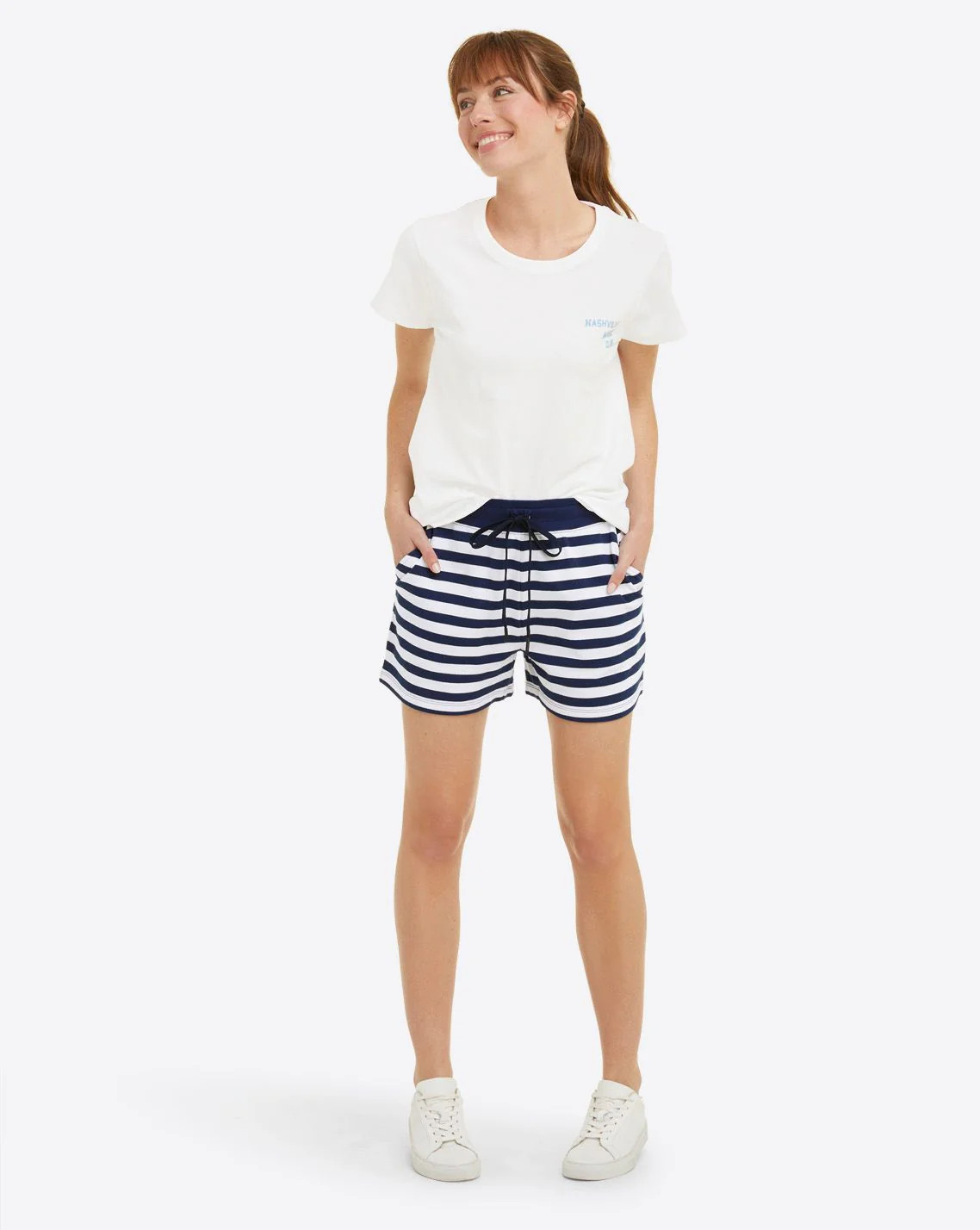 Natalie Shorts in Awning Stripe | Draper James (US)
