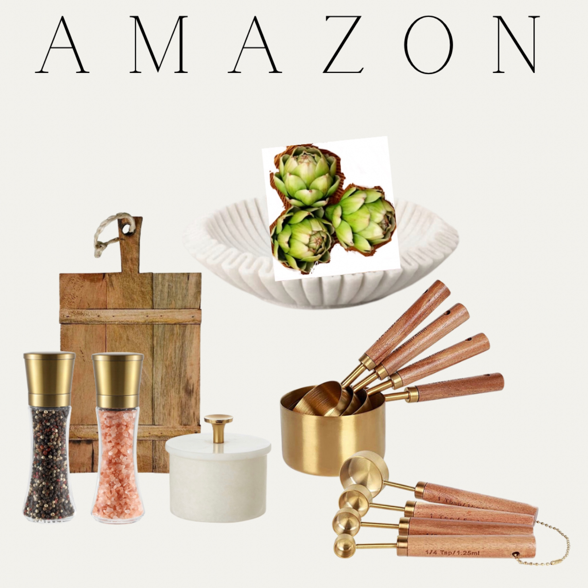 Classic kitchen necessities that have a hint of gold elegance with the wood. 

#LTKFind #LTKhome #LTKunder50