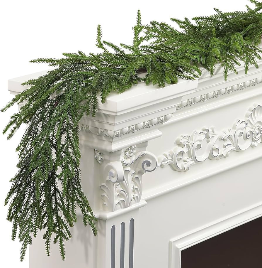 CHEAWRTZ 6FT Pine Garland, Real Touch Pine Garland, Artificial Christmas Garland, Green Pine Garl... | Amazon (US)