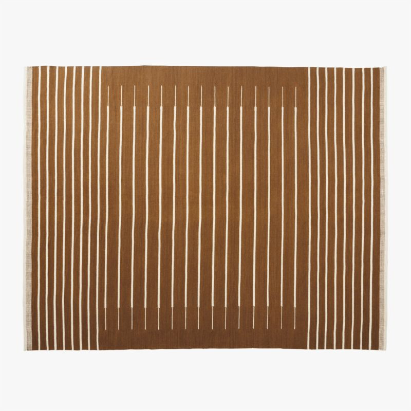 Copper with White Stripe Modern Area Rug 8'x10' + Reviews | CB2 | CB2