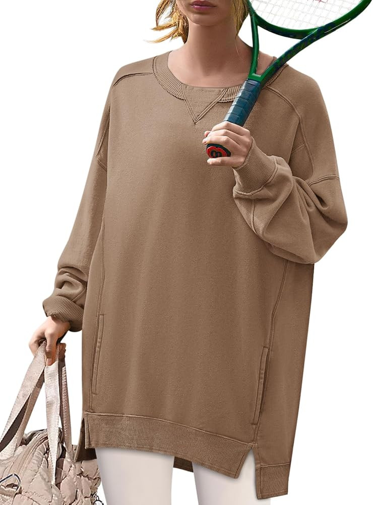 Yousify Womens Oversized Sweatshirts Crewneck Long Sleeve Pullover Tops Fall Sweaters 2024 Y2K Cl... | Amazon (US)