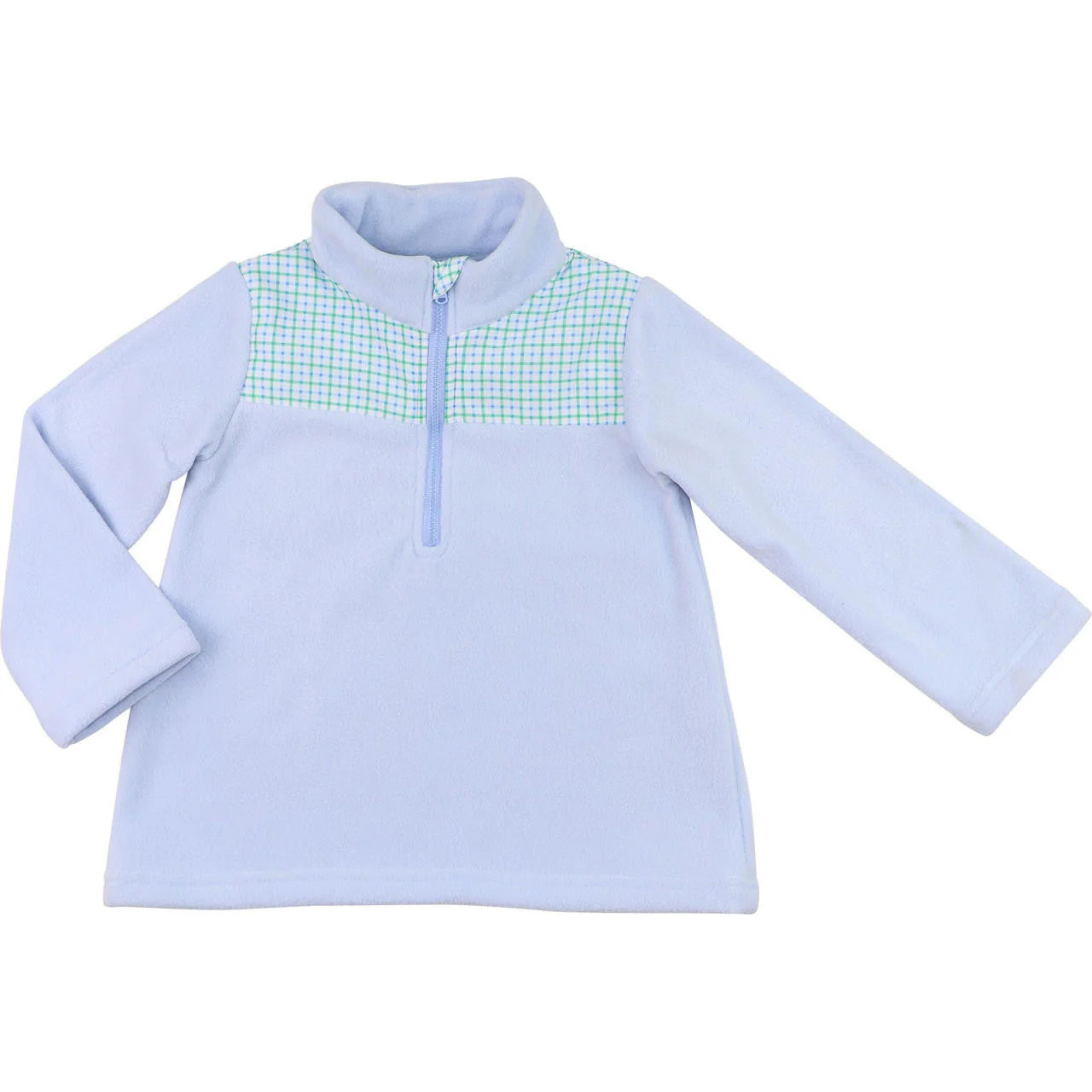 Blue And Green Windowpane Fleece Pullover | Cecil and Lou