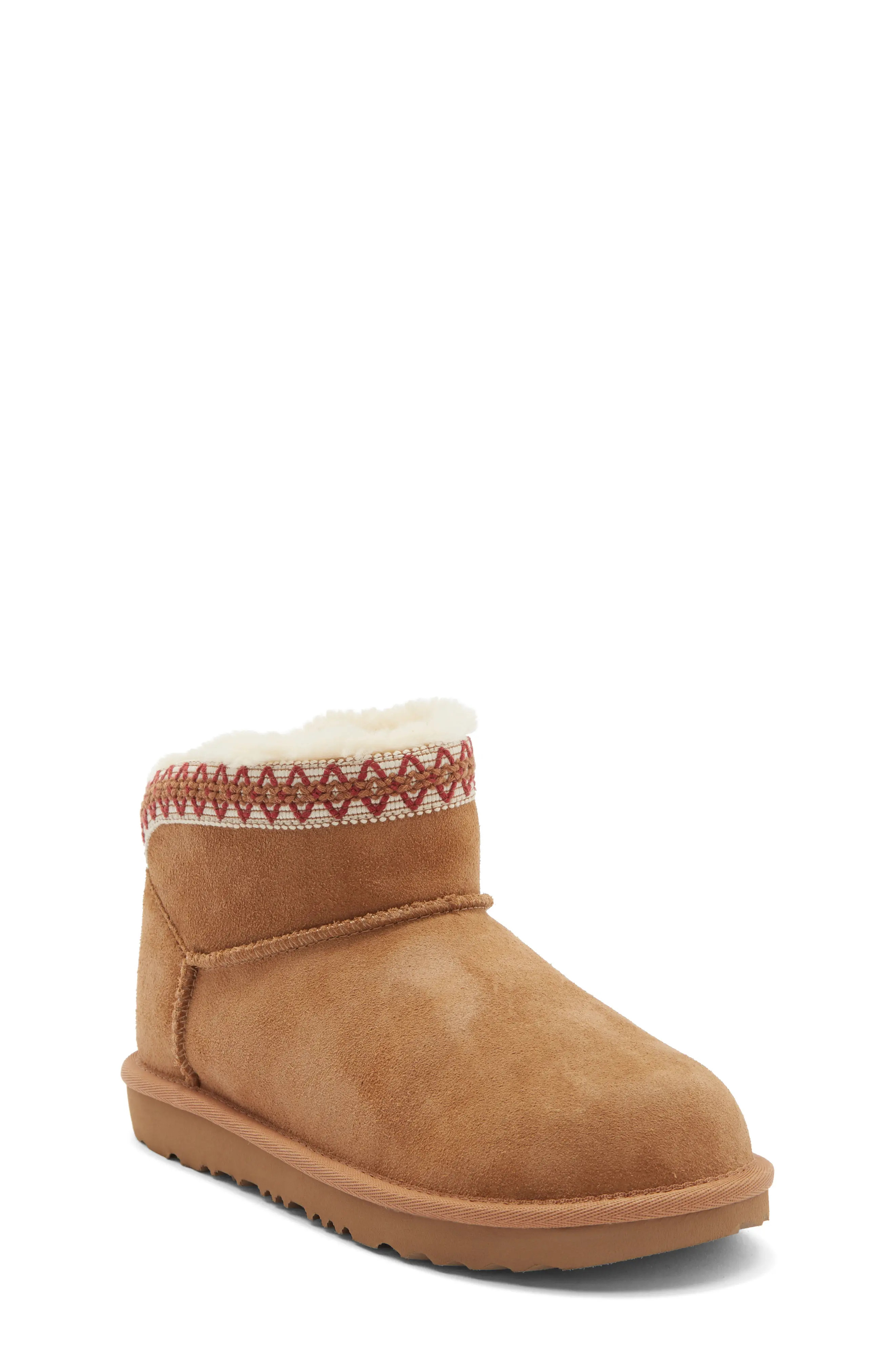 UGG® Kids' Classic Ultra Mini Tasly Genuine Shearling Boot in Shaded Clover at Nordstrom Rack, Size 3 | Nordstrom Rack