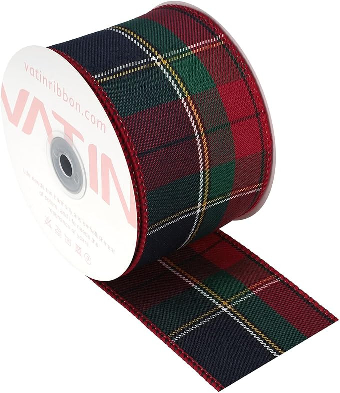 VATIN Red Black Tartan Plaid Ribbon, 2-1/2-Inch x 10 Yards, for Gift Wrapping Bows and Party Deco... | Amazon (US)